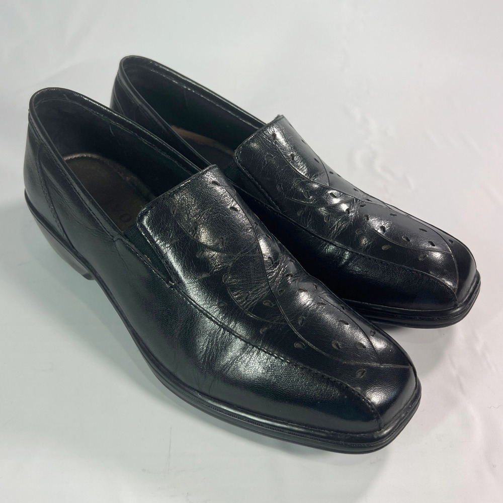 Aravon by New Balance Bonnie Black Perforated Leather Loafers Women's 9B Comfort